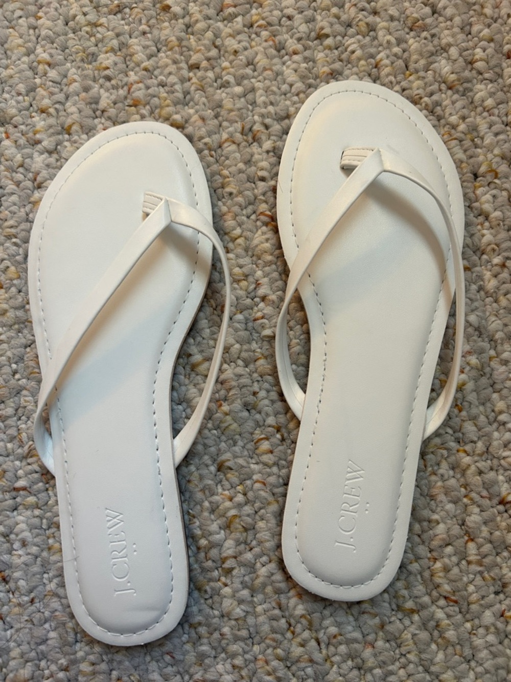 NEW J. Crew Ivory Leather Thong Sandal Flip Flops